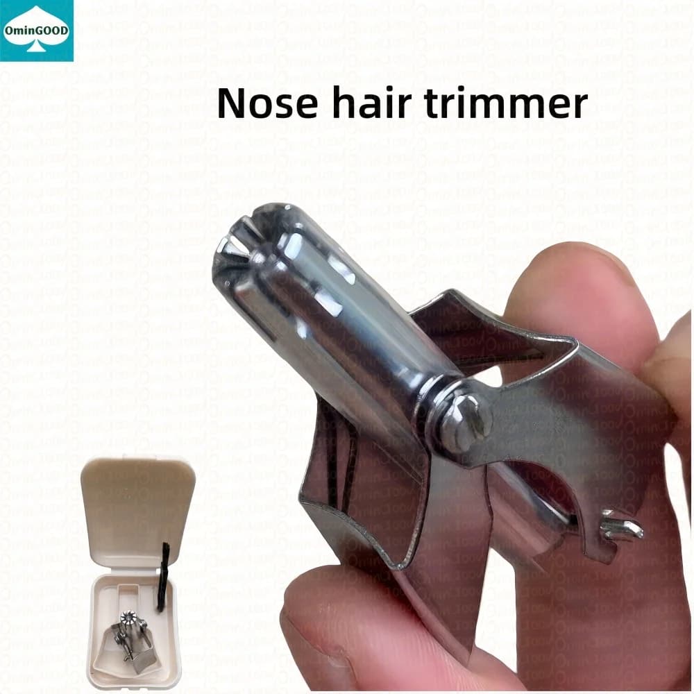 OMINGOOD Men's Nose Hair Trimmer Stainless Steel Manual Ear Razor Washable Portable Hair Removal Tool for Nose And Ear