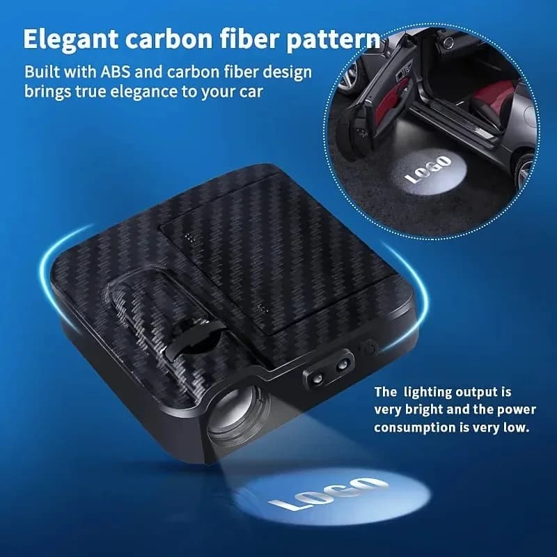 مصابيح ظل LED لمشروع باب السيارة إكسسوارات سيارة لجميع موديلات السيارات شعار سيارة لاسلكي 2 قطعة - 4