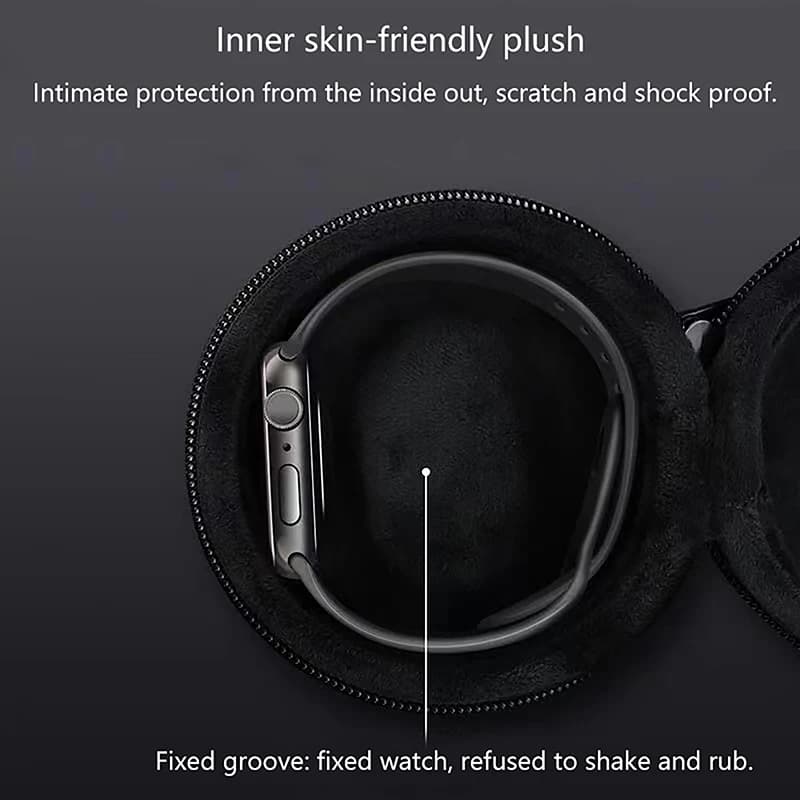 صندوق تخزين محمول لساعات المعصم والساعات الذكية، مقاوم للصدمات والاهتزازات، يتسع لساعة واحدة - 4