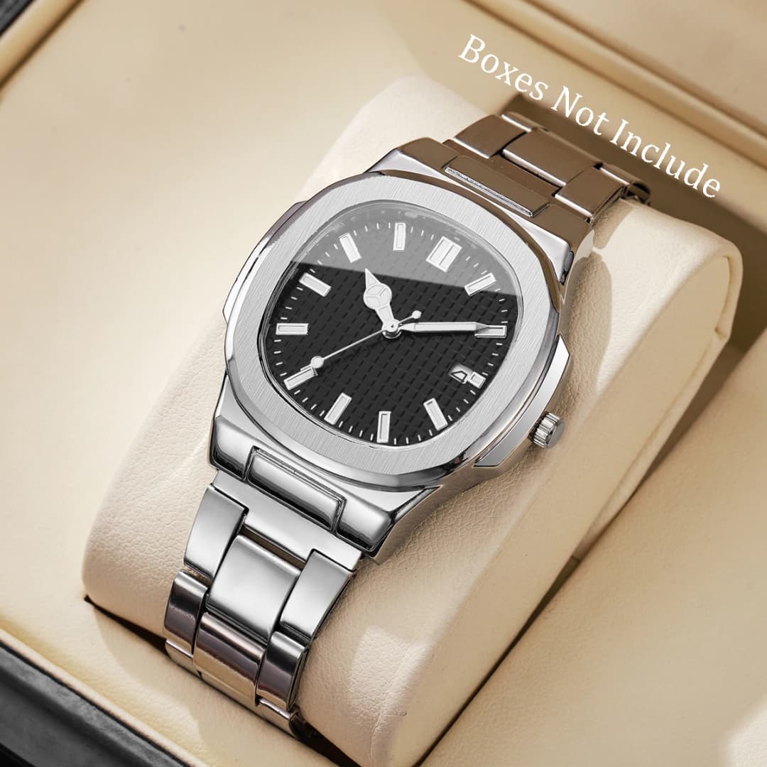 Fashion Square Men Calendar Quartz Watch Luxury Business Watches Mens Clock Reloj Hombre（Without Box） - 2