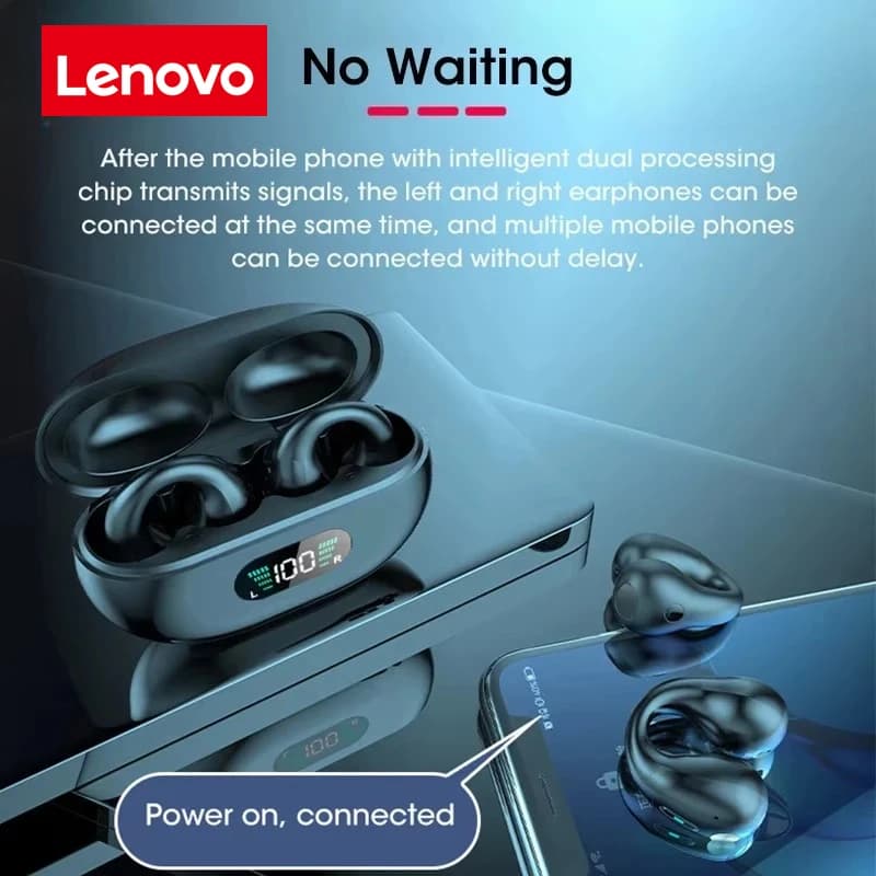 Lenovo Bone Conduction TWS Earbuds Ambie Sound Earcuffs Ear Earring Wireless Bluetooth Earphones Auriculares Sport Headset - 5