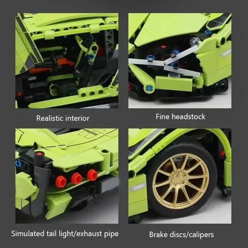 TOYLINX 1280Pcs Technical Building Blocks Racing Car Model Remote Control Electric RC Car Version Optional Construction Toys - 5