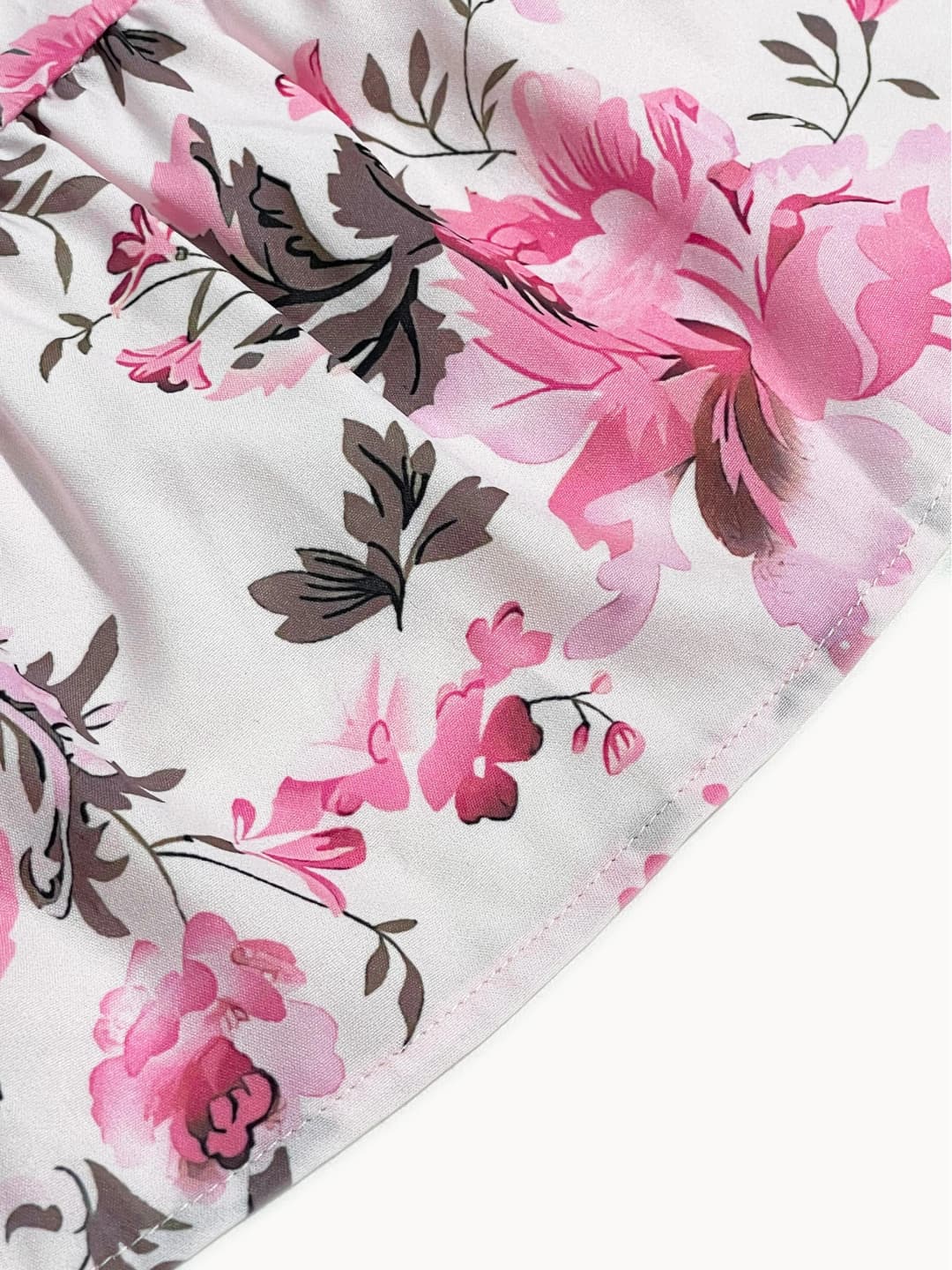 Women's Floral Print Shirred Spaghetti Strap Dress - Summer Boho Ruffle Sundress Casual Beach Maxi Dress - 6