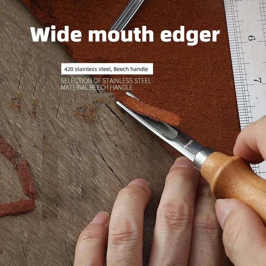 مجموعة أدوات تشذيب حواف الجلد 4 قطع مع أداة تشذيب حواف الجلد للحرف اليدوية - 2