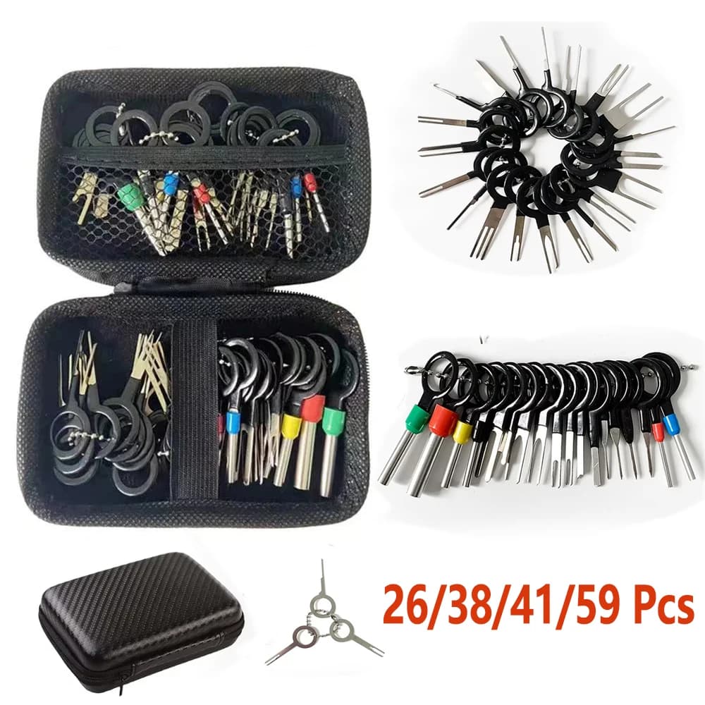أدوات إزالة طرفيات السيارة، مستخرج موصلات الأسلاك، مجموعة أدوات إصلاح واستخراج ميكانيكية للسيارات
