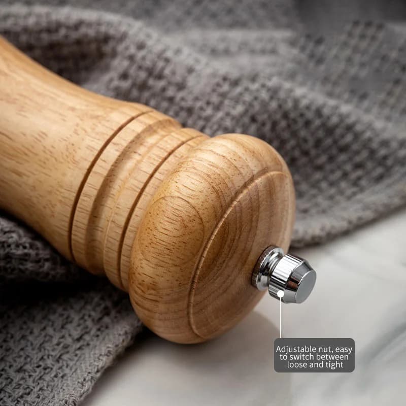 1PC Manual pepper grinder; Acrylic and rubber wood ceramic core freshly ground pepper powder seasoning grinder bottle - 4