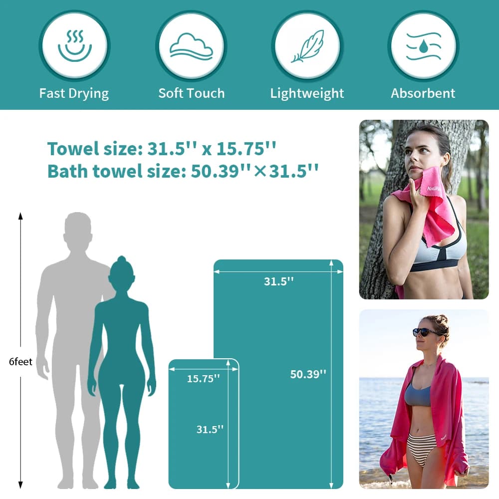 Naturehike Naturehike Quick Dry Moisture Transfer Breathable Bath Towel Travel Beach Towel Sports Gym Towel Absorbent Towel - 3