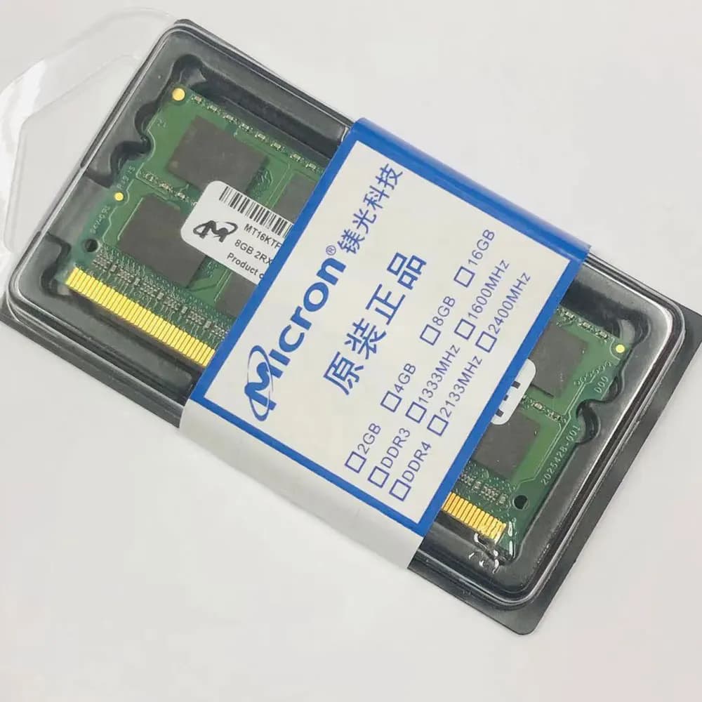 ذاكرة رام لابتوب كروشيال ميكرون DDR3 DDR3L بسعة 8 جيجابايت و4 جيجابايت بتردد 1066 و1333 و1600 و1866 ميجاهرتز SODIMM PC3L-12800S 14900 204Pin - 5