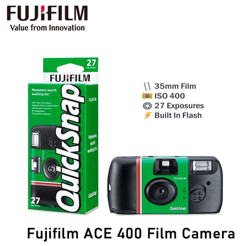 1/3/6 قطع Fujifilm SIMPLE ACE ISO 400 فلاش طاقة 35 ملم 27 تعريضًا للصور للاستخدام مرة واحدة استخدام لمرة واحدة كاميرا فيلم يمكن التخلص منها QuickSnap - 5