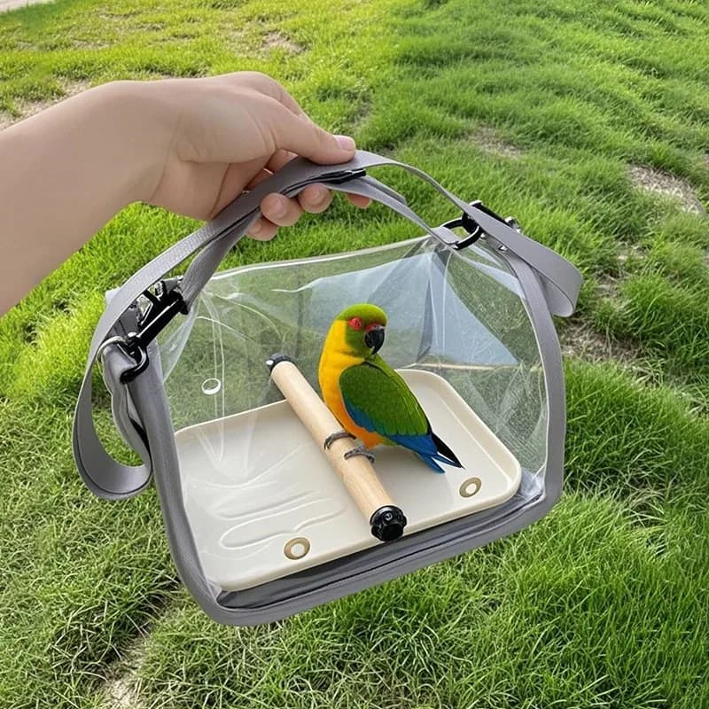 Portable Bird Travel Bag With Stand & Removable straps Breathable design Suitable for Small Pets and Birds Parrots Hamsters - 3