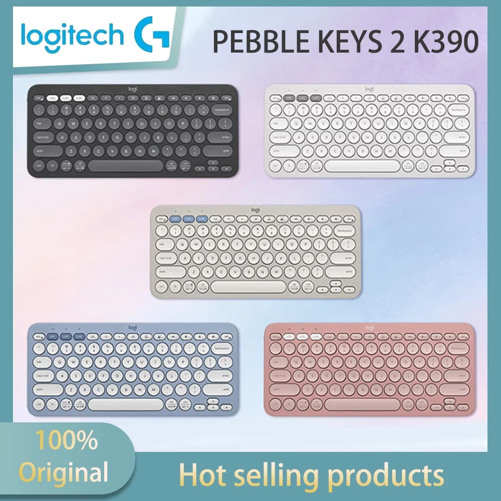 New Logitech PEBBLE KEYS 2 K390 wireless Bluetooth keyboard fashion series newly upgraded ultra-thin portable 79 key