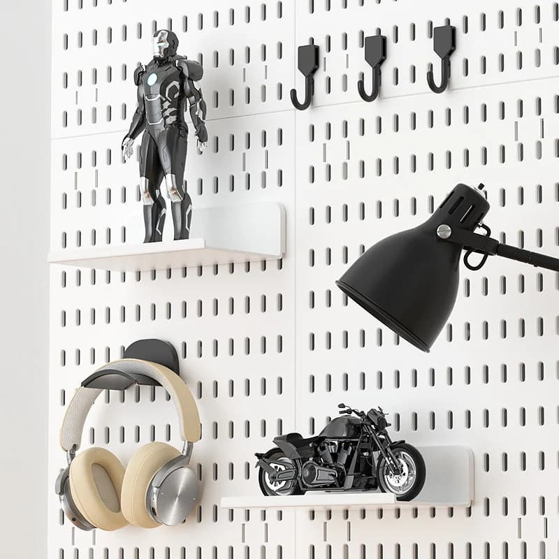 إكسسوارات لوحة التخزين المكتبية، دعامة تثبيت، مزودة بعدد كبير من الإكسسوارات القابلة للدمج بحرية - 5