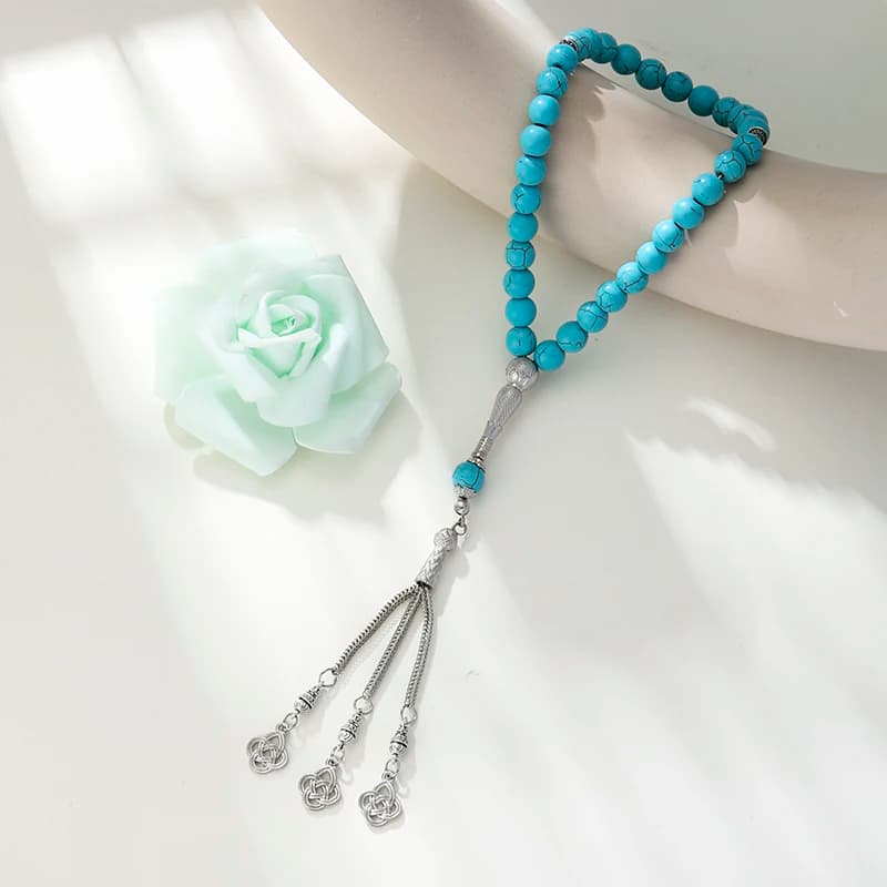 مسلم روز الخرز عيد رمضان هدية Türkiye الرجال سوار العربية الإسلامية سبحة صلاة 10 مللي متر 33 الخرز الحجر الطبيعي اليدوية Jewe - 6