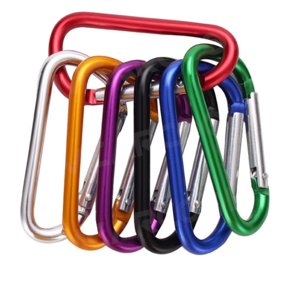 JMCARCOOL حلقة تسلق ألومنيوم، 1 قطعة، سلسلة مفاتيح، مشبك تسلق، زر أمان، خطاف تخييم وتنزه - 3