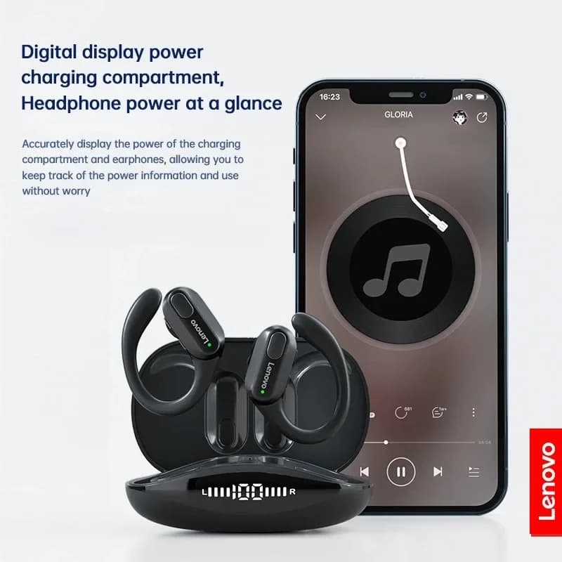 Lenovo XT80 Wireless Headphones Bluetooth 5.3 Earphones True with Mic Button Control Noise Reduction Earhooks Waterproof Headset - 3