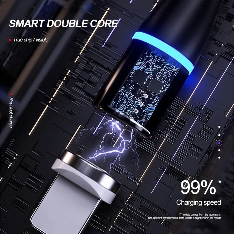 كابل شحن مغناطيسي للهاتف 3 في 1 متعدد الوظائف 3 أمبير شحن سريع أندرويد لهاتف شاومي سامسونج كابل نوع سي هواوي 5 أمبير سريع - 3