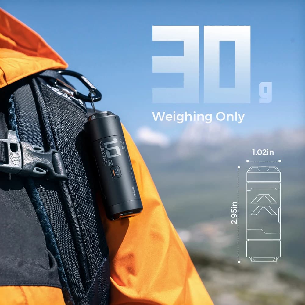 مضخة هواء تخييم محمولة من FLEXTAIL ZERO - 30 جرام، منفاخ كهربائي لوسائد النوم مع بطارية قابلة لإعادة الشحن