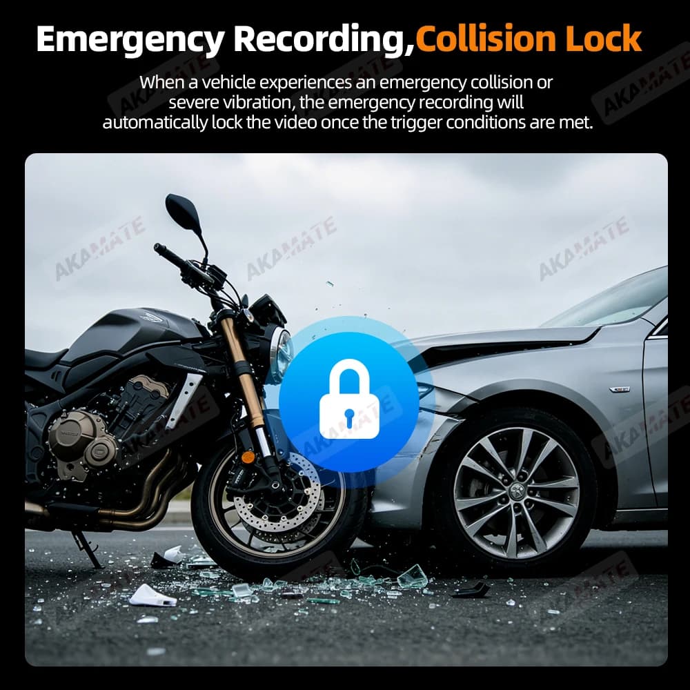 2K Dual-lens HD Waterproof Motorcycle DVR with Front and Rear 140 Widely Angle Video Recording Dash Cam  WiFi for Motorcycles - 3