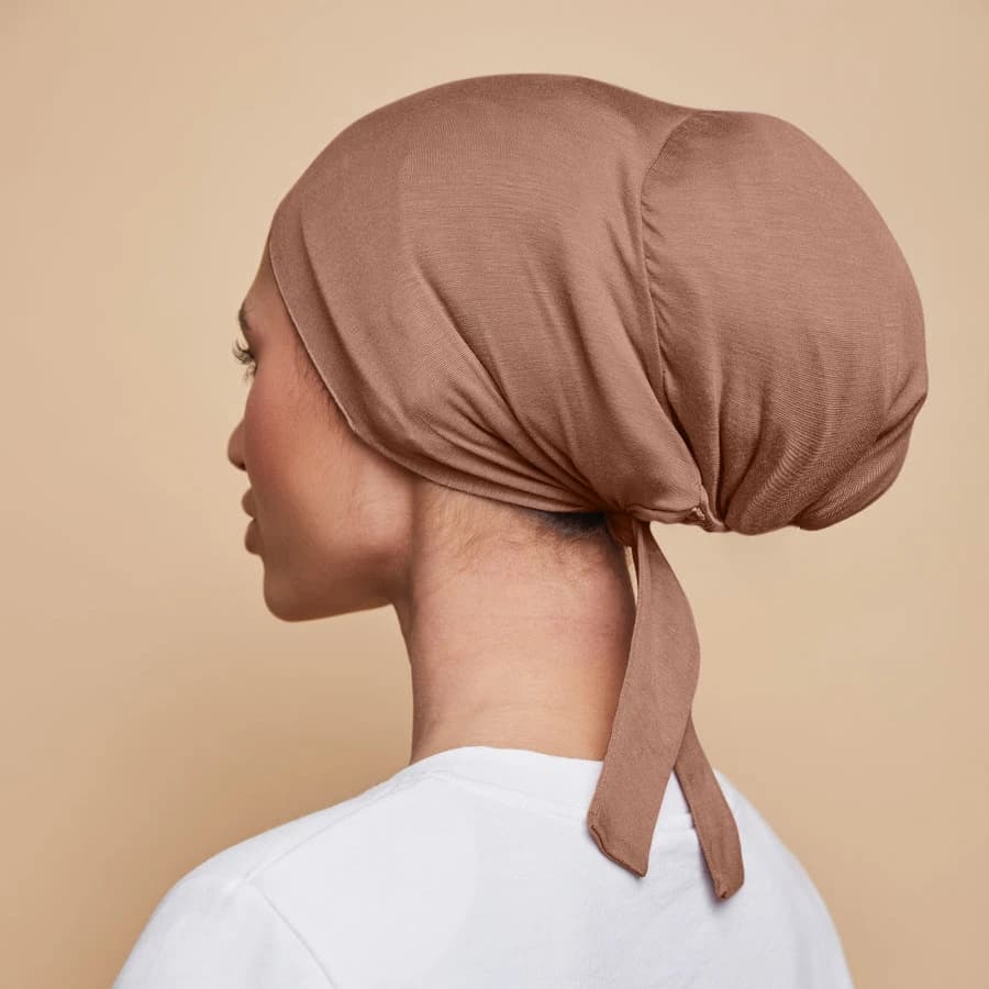 Soft Modal Cotton Underscarf Cap Silkly Satin Lined Muslim Inner Hijab Cap Women's Headscarf Bonnet Adjustable - 2