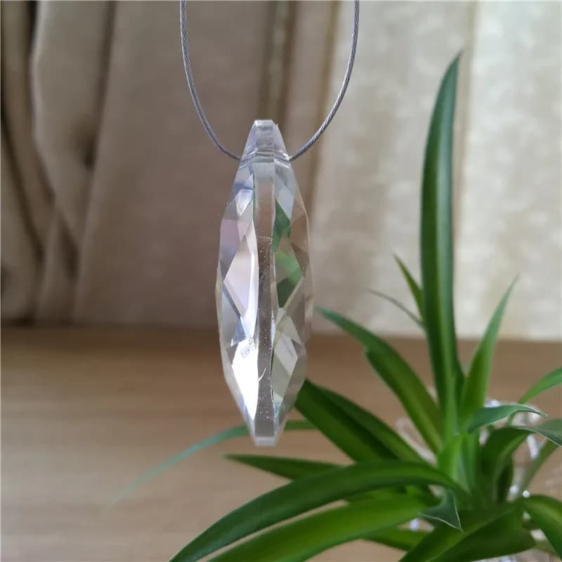 1pc Clear Crystal Horse Eyes Hanging Pendants Glass Refraction Prism Sun Catcher Chandelier Parts for Curtain Wedding Decoration - 6