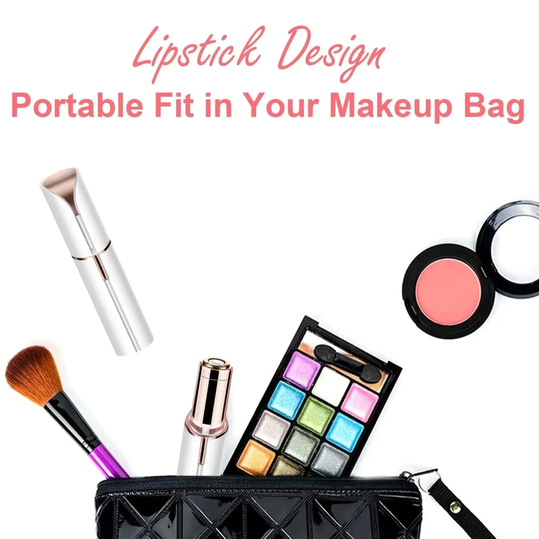 مزيل شعر كهربائي محمول على شكل أحمر شفاه للنساء، إزالة شعر الوجه بدون ألم وفعالة، أداة حلاقة منزلية - 6