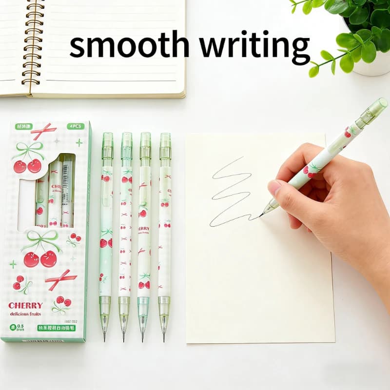 4Pcs 0.5mm Mechanical Pencils with Eraser Smooth Writing Erasable Press Automatic Pencil School Office Supply Student Stationery - 5