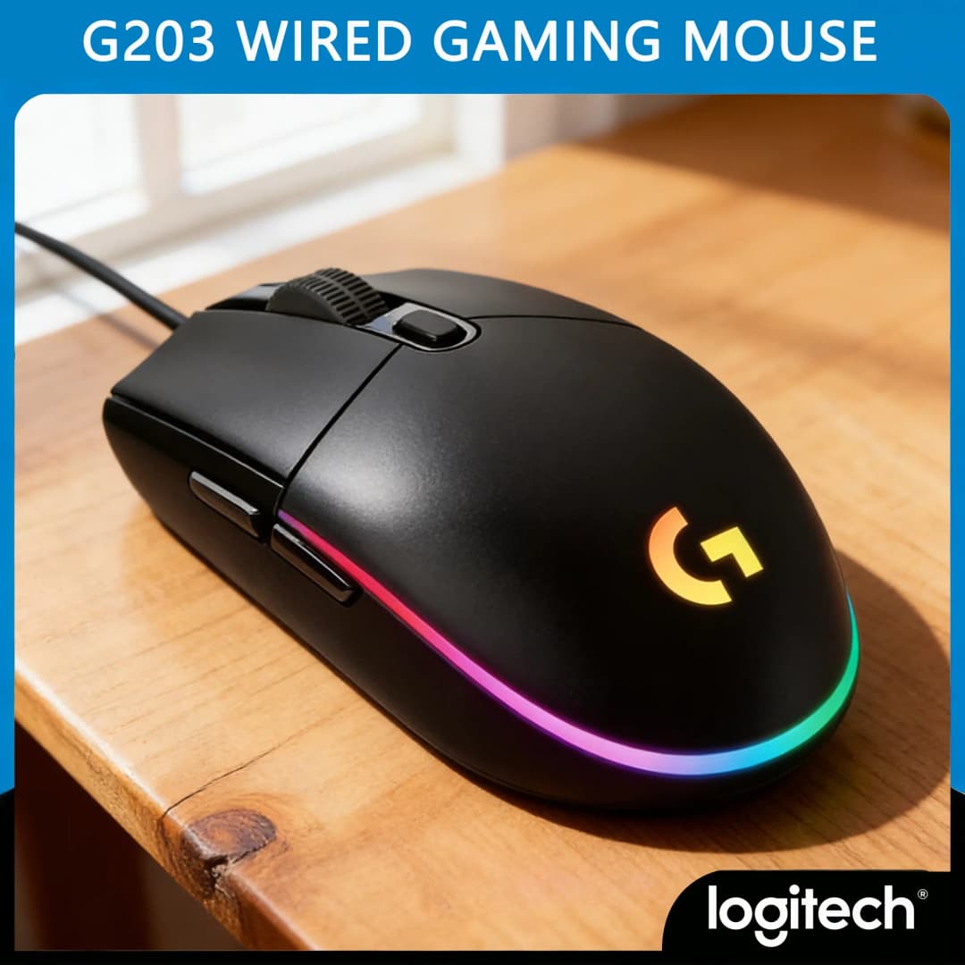 ماوس لاسلكي Logitech G203/G102 G304 /G305 LIGHTSPEED بدقة 12000 DPI و6 أزرار مخصصة خفيف الوزن مريح