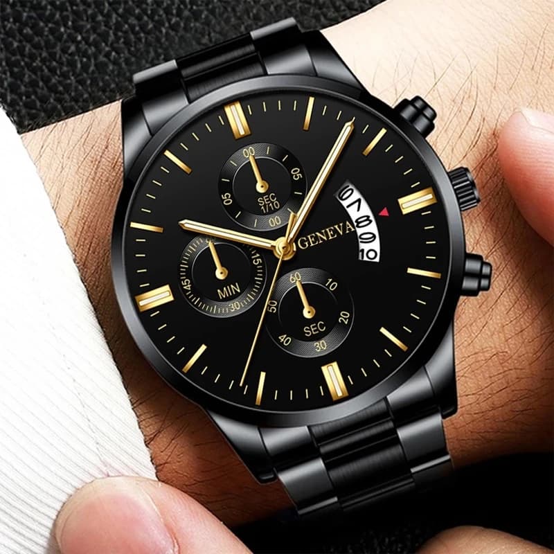 Fashion Men Watch Luxury Calendar Quartz Wrist Watch Mens Business Watches for Man Clock Montre Homme - 6