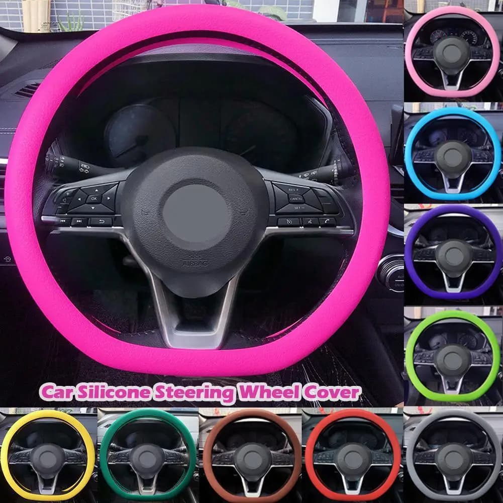 19 Color Car Silicone Steering Wheel Cover For Summer Fashion Sweat Absorbent Non-slip Handle Cover General DIY Parts - 3