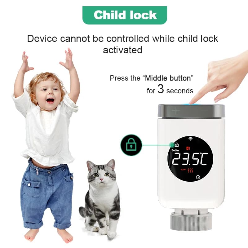 MOES صمام مبرد ترموستاتي ذكي يعمل بـ WiFi/Zigbee جهاز تحكم عن بعد في درجة الحرارة قابل للبرمجة عبر التطبيق يدعم Alexa وGoogle Home - 3