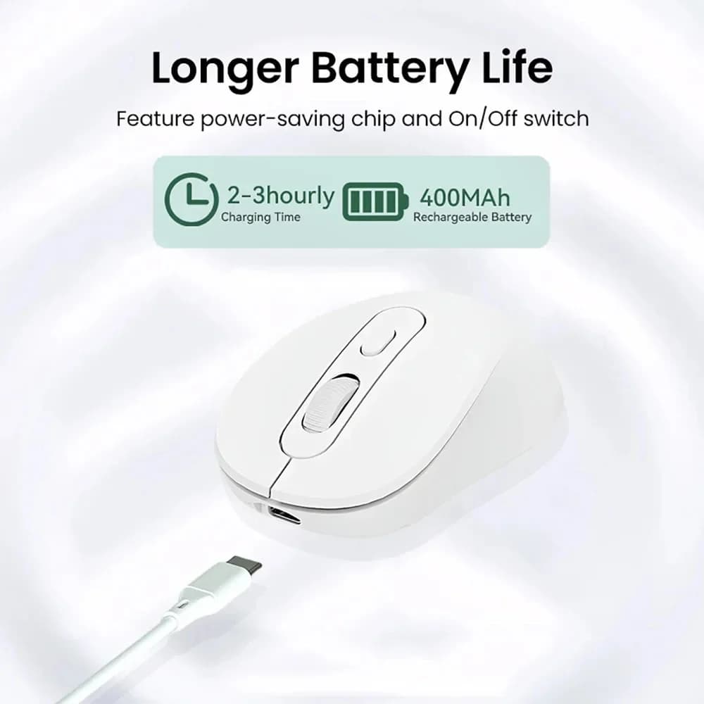 Bluetooth 5.2 Mouse 2.4G Wireless Mouse Rechargeable Dual Mode Gaming Mouse Silent Mouse 1600 DPI Mice For PC Laptop MacBook Pro - 5