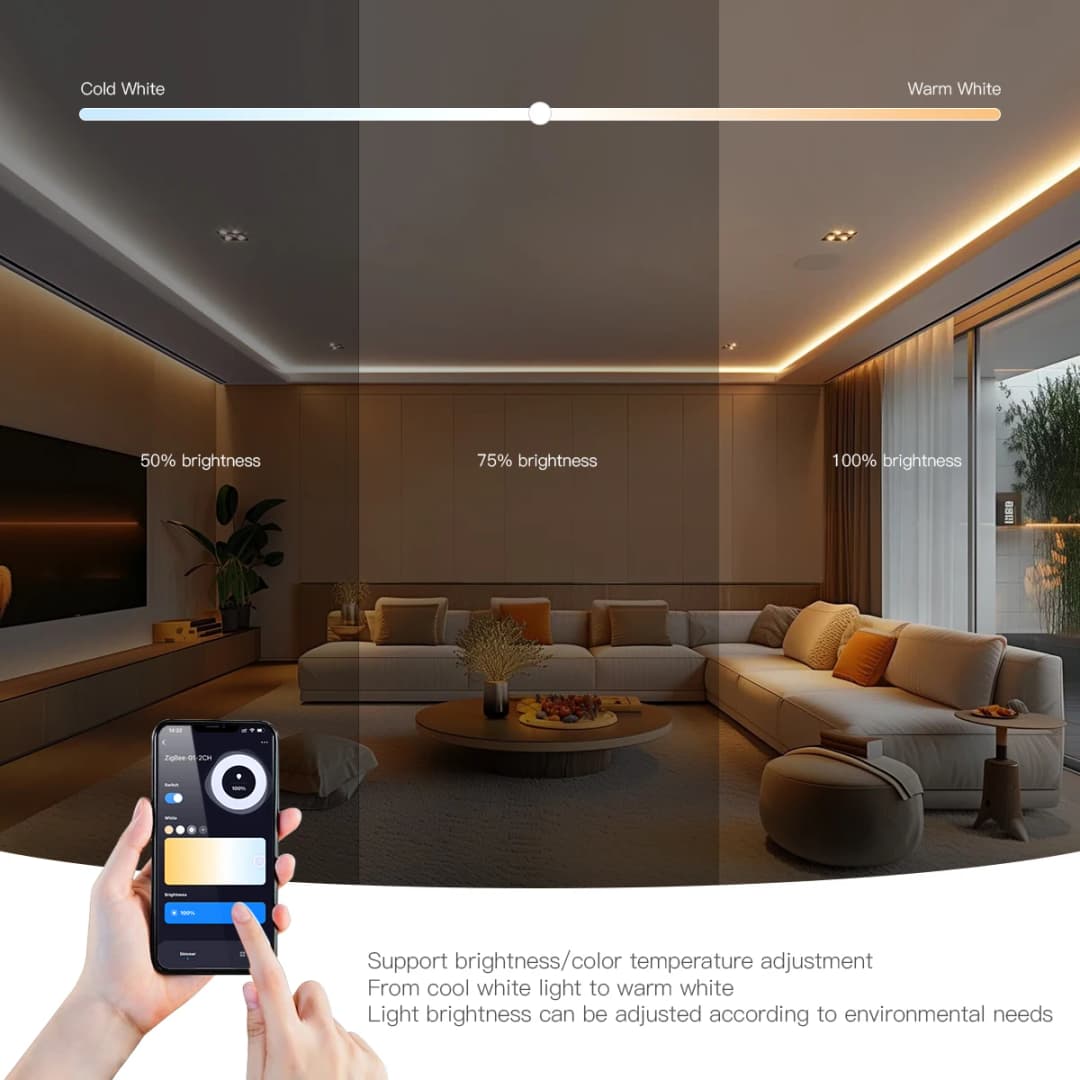 وحدة تحكم Zigbee DC5V 12V 24V صندوق خافت إضاءة LED يعمل مع Tuya Smart Life شريط LED بلون واحد COB 5050 2835 تطبيق التعتيم - 4