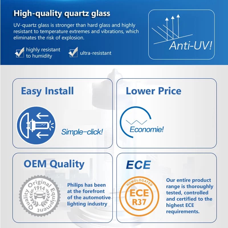 مصابيح أمامية هالوجين أصلية للسيارة Philips 2PCS Vision H4 12V 60/55W P43t 3200K قياسية استبدال حزمة أشعة عالية ومنخفضة 12342 - 4