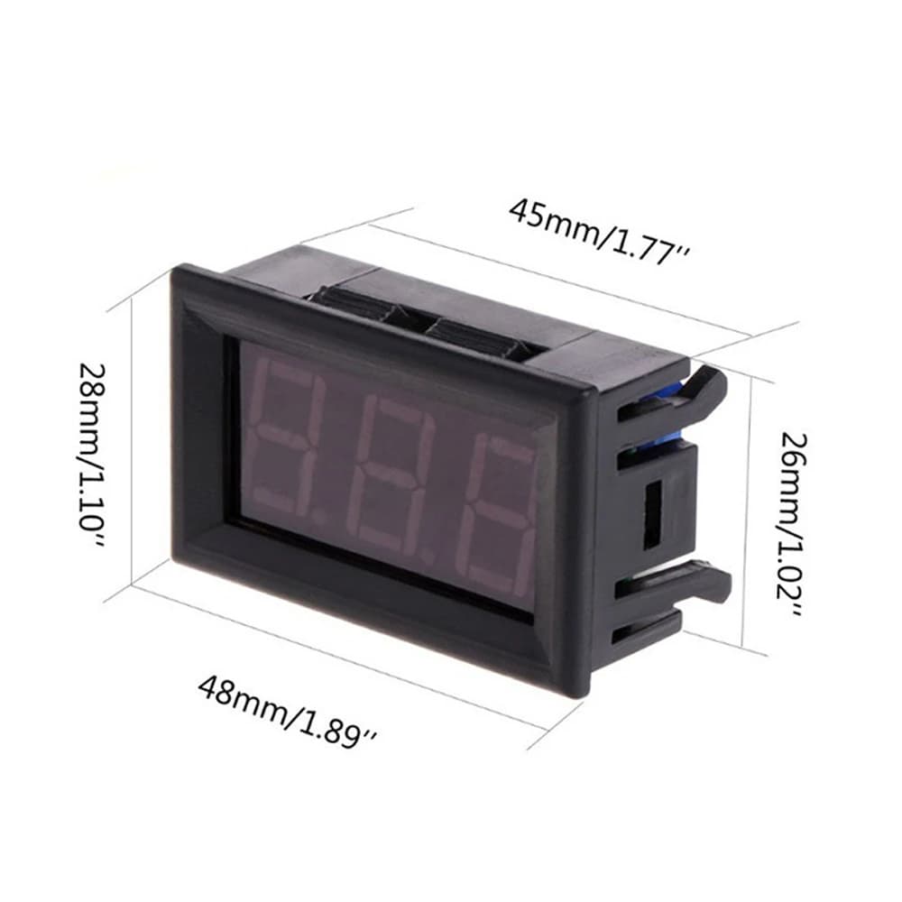 DC 5-12V LED Digital Thermometer Car Temperature Monitoring Panel Meter Monitor Temp Sensor Meter with Temperature Probe - 5
