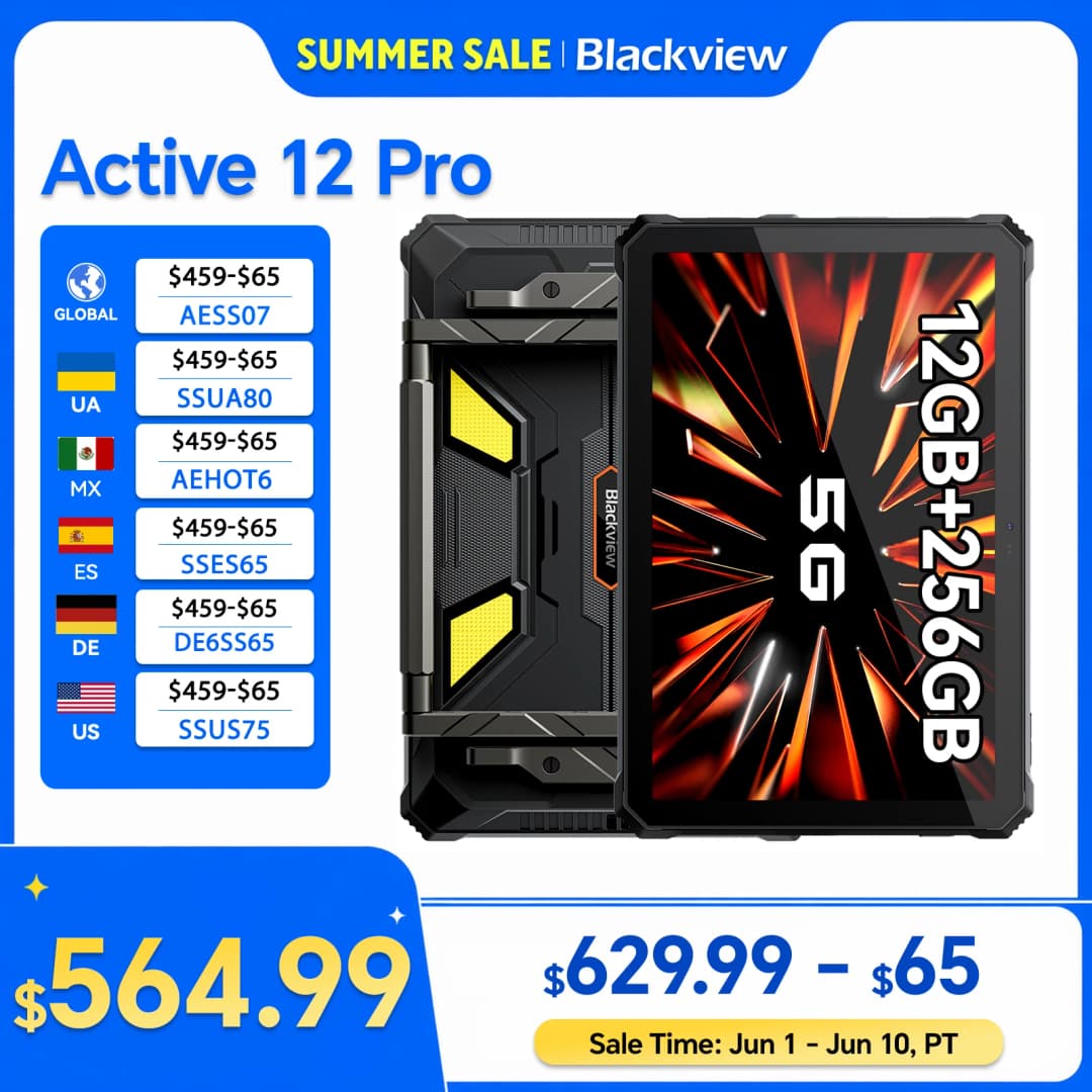 [World Premiere] Blackview Active 10 Pro Rugged Tablets 5G MTK 7300, 11" FHD+ Display, 12GB 512GB, 30000mAh Battery 108MP Camera