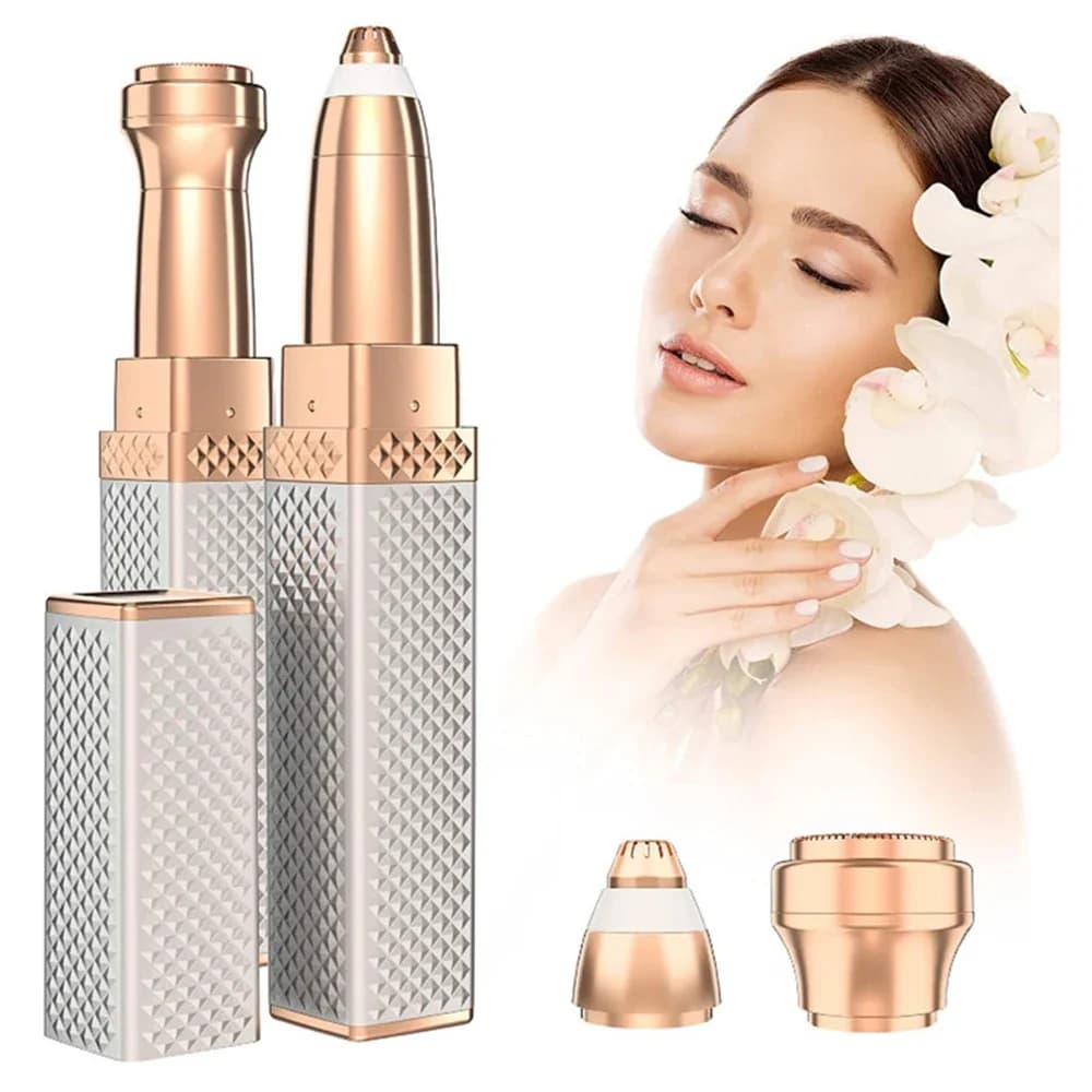 Women's 2-in-1 Electric Hair Removal Device Lip Balm Style Eyebrow Trimming Shaving Special Tool for Underarm Leg Hair Removal