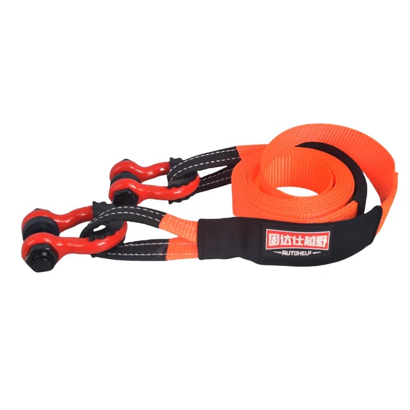 مجموعة حبال سحب من البوليستر عالية القوة حبال سحب لسباقات السيارات حبل سحب مقطورة سيارات للشاحنات والجيب وسيارات SUV والمركبات الرباعية - 3