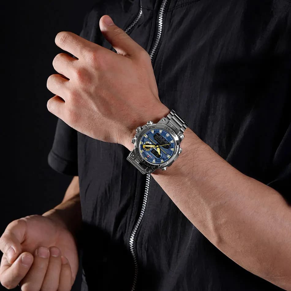 NAVIFORCE Men Military Watch Waterproof Wristwatch Dual Display Quartz Clock Sport Watch Male Big Watches Men Relogios Masculino - 2
