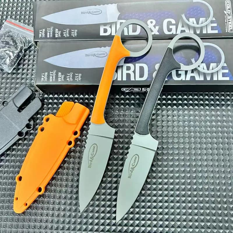 سكين مستقيم من الفولاذ البارد للخارج سكين مجال البقاء على قيد الحياة قطعة واحدة مع غمد K سكين صغير محمول سكين فاكهة حاد