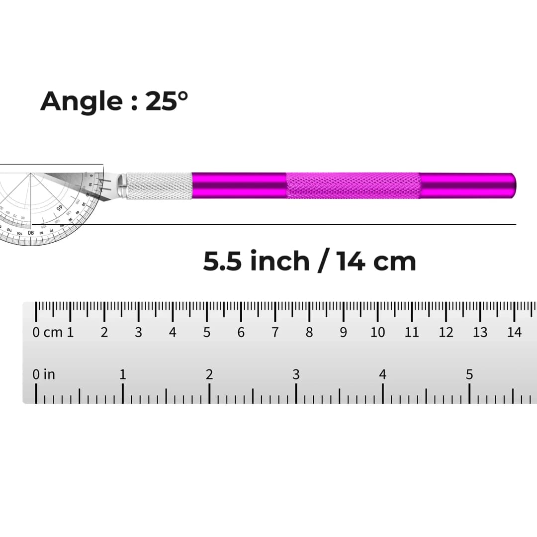 Hobby Knife with 1Steel Knife Exacto 1 Pcs Stainless 1 Pcs Craft Knife Exacto Blade Kit, 1pcs Steel 15CM Ruler for Art, - 4