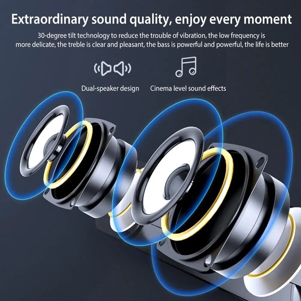Salange PC Sound Bar Bluetooth USB Wired Speakers Bar Stereo Speaker for Projector PC Laptop Phone Computer 3.5mm Aux Speaker - 3