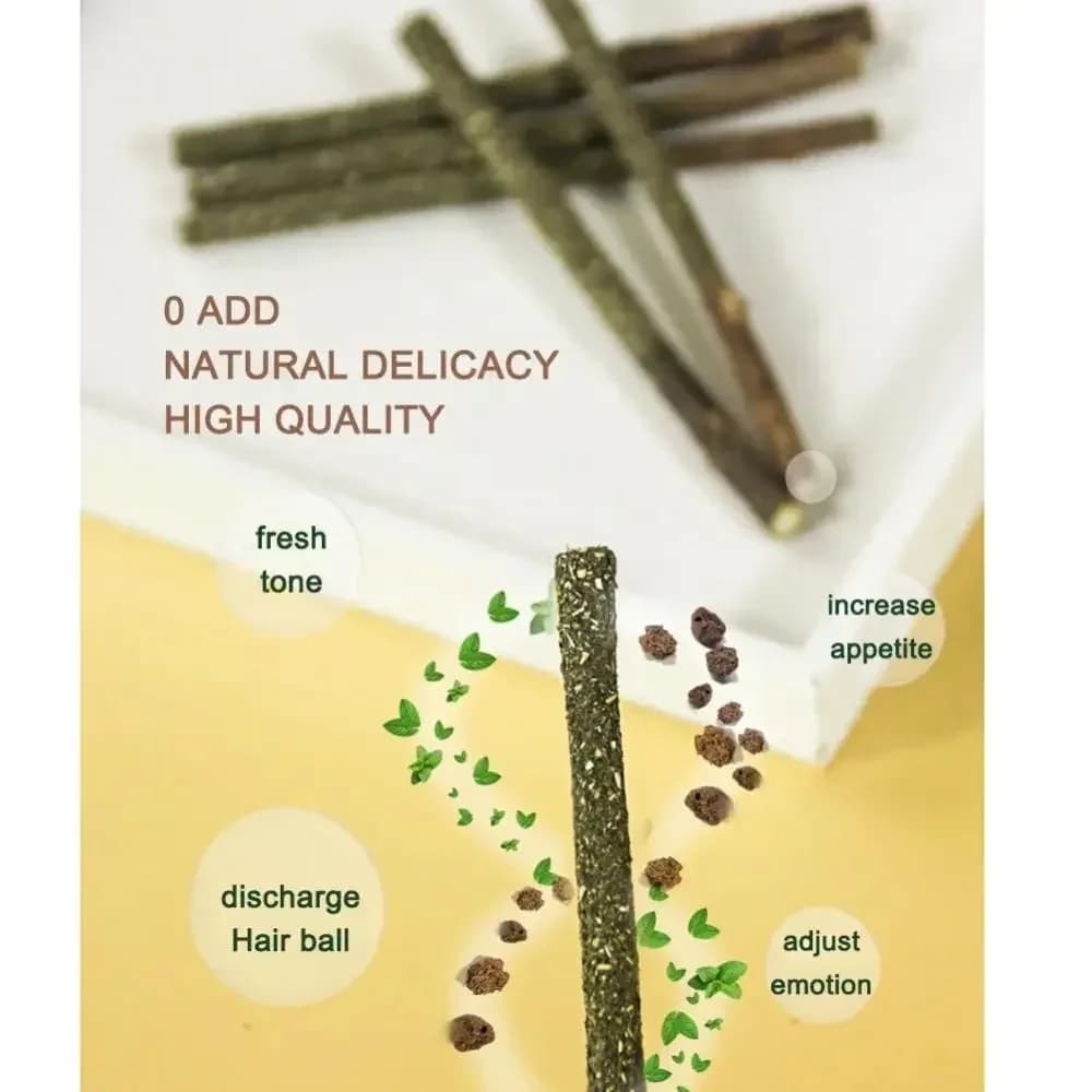 6 قطعة عصا القط Matatabi الطبيعية النعناع اشتعلت لدغة قضبان سيلفرفين لتنظيف أسنان القطط علاج مستلزمات الحيوانات الأليفة ألعاب القطط - 5