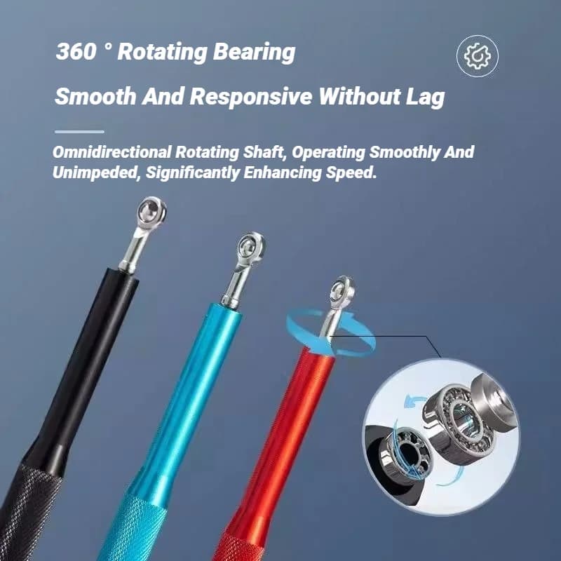 مقبض ألومنيوم سلك حبل القفز سبائك Genus لوازم اللياقة البدنية الرياضية تحمل عالي السرعة قابل للتعديل الصلب - 3