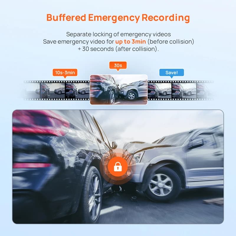 كاميرا سيارة 70mai A410 الأمامية بدقة 1440 بكسل والخلفية بدقة 1080 بكسل مسجل سيارة DVR إصدار محدث من 70mai A400 وضع انتظار 24 ساعة يدعم حتى 256 جيجابايت - 3