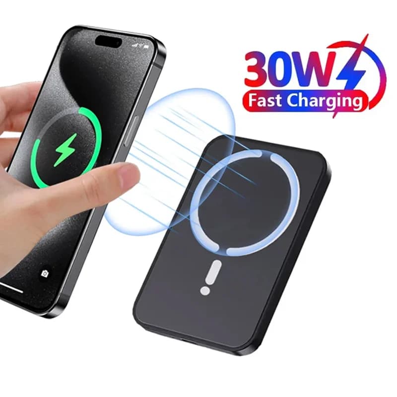 شاحن سيارة لاسلكي مغناطيسي 30 واط مع حامل جوال للتهوية متوافق مع Magsafe آيفون 16 و 15 و 14 و 13 و 12 برو ماكس - 4