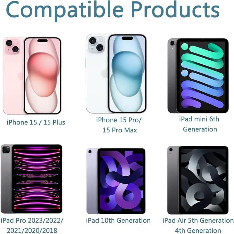 كابل شحن سريع 60W PD USB-C إلى USB C، لآيفون 17 برو ماكس و16 و15 بلس و14 و13 و12 و11 وX وXS، شحن سريع Type C - 6