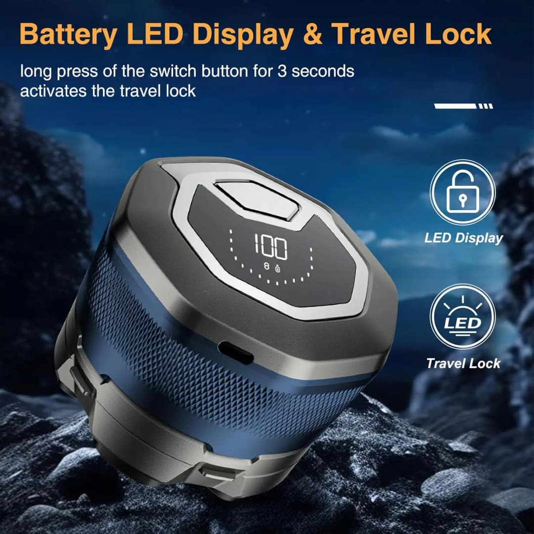 ماكينة حلاقة كهربائية للرأس للرجال الصلع 6D شفرة مغناطيسية قابلة للشحن بشاشة LED مقاومة للماء لتشذيب اللحية وقص الشعر - 3