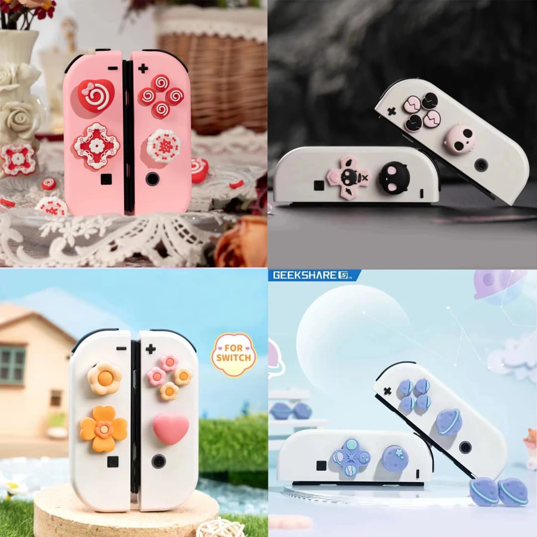 ملصق زر اتجاهات D-pad ABXY غطاء قبضة عصا التحكم للإبهام لجهاز Nintendo Switch Oled NS Joy-con غطاء حماية
