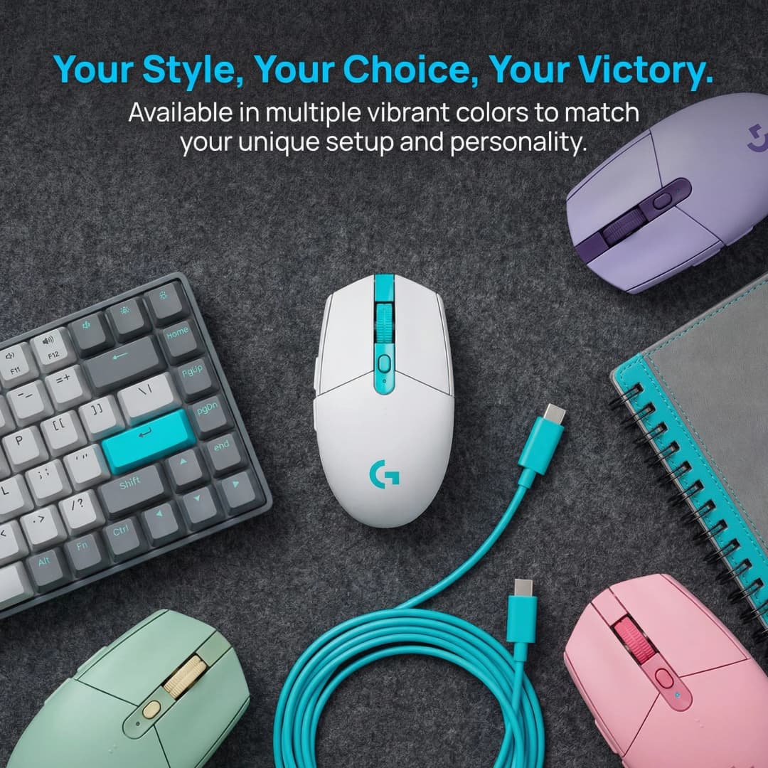 ماوس الألعاب اللاسلكي Logitech (G) G304X مع كابل شحن، 57 جرام، وضع مزدوج، برمجة ماكرو 6 أزرار بنقرة واحدة - 6