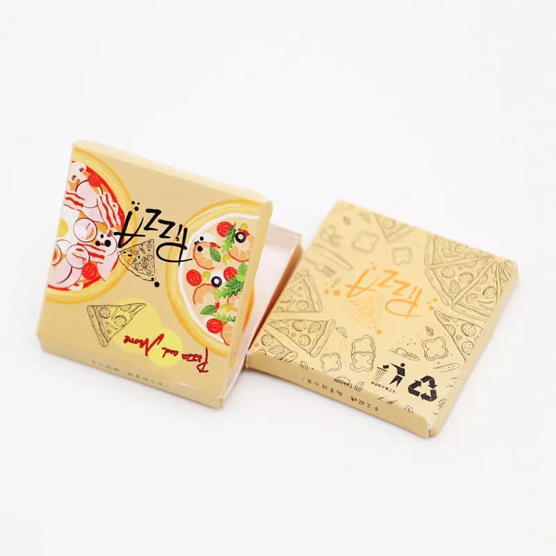1Set 1:12 Miniature Pizza with Packing Box Model Kitchen Food Decor Toy Doll House Accessories Kids Pretend Play Toys - 4